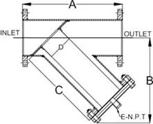 Y-Strainer Engineering Diagram Blueprint